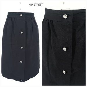 TALBOTS Grosgrain Fabric Large Jewel Buttons Evening Party Dirndl Skirt 6 NWT